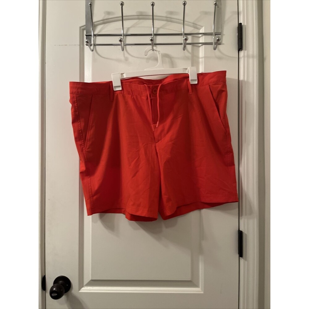 All In Motion Adult Men’s Athletic Hybrid Shorts Zip Button Orange Size XXL